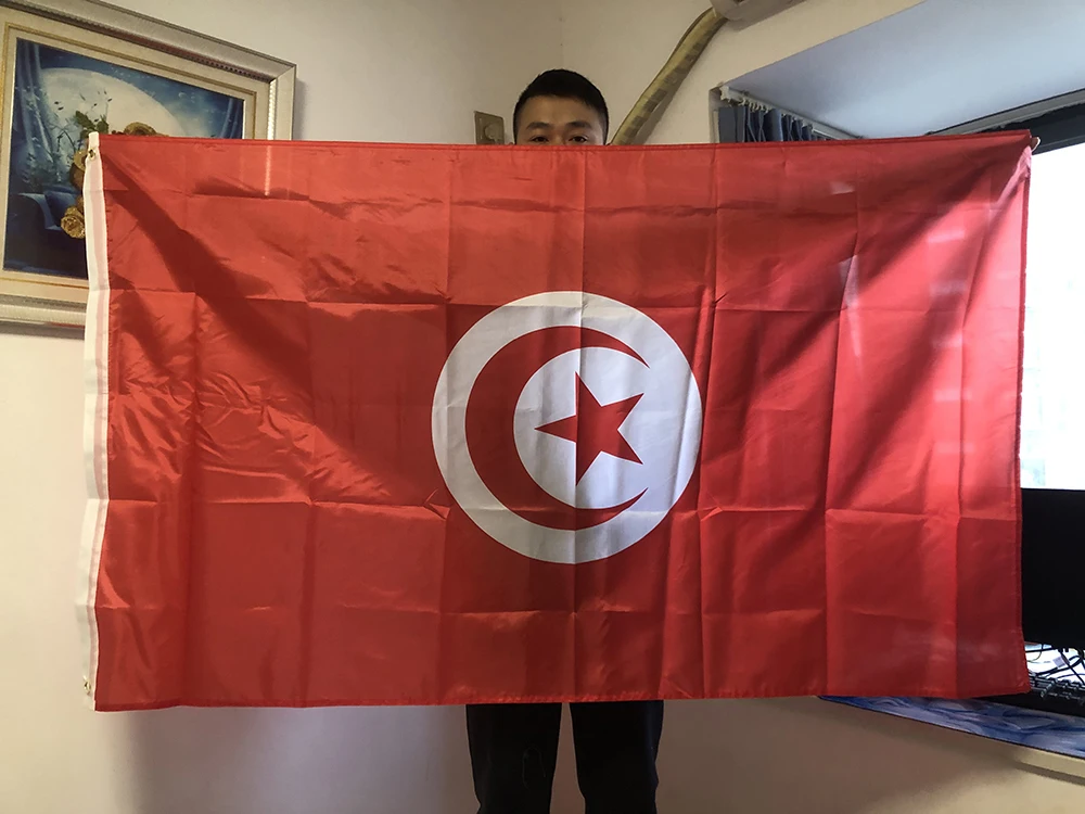 Bandera de Túnez poliéster para exterior – Bandera nacional colgante