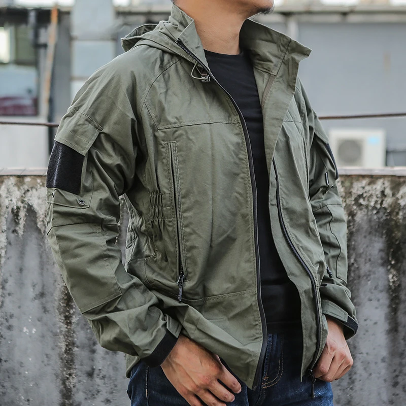 Chaqueta táctica PCU, chaqueta cortavientos de otoño con capucha, chaqueta fina para ir al trabajo, transpirable y duradera - imagen 4