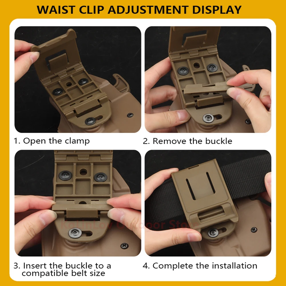 Nueva funda táctica Universal para pistola, cinturón Airsoft, fundas Airsoft de liberación rápida, SUB-COMPACT para modelo Glock 1911 Series - imagen 5