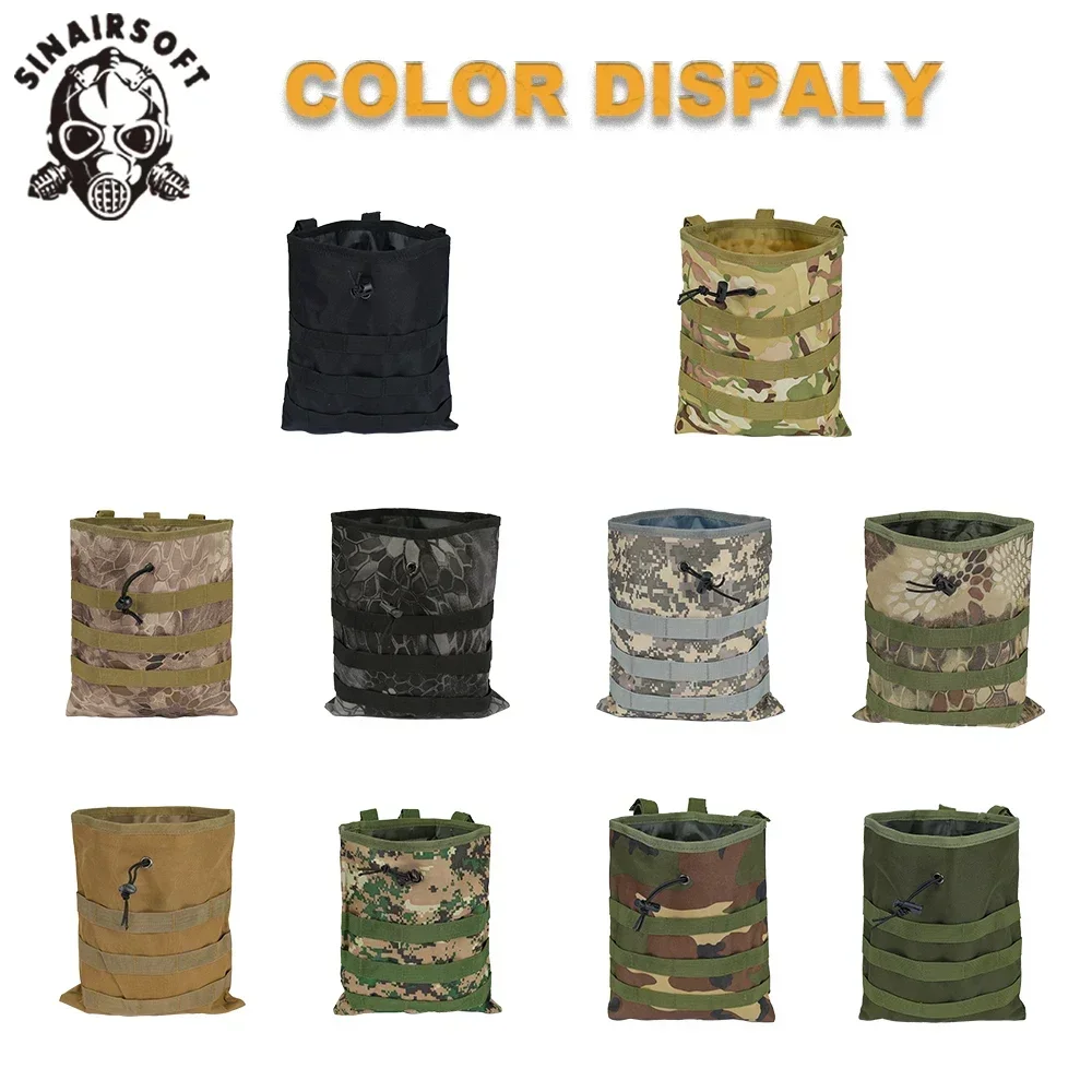 SINAIRSOFT-bolsa de basura MOLLE enrollable, bolsa de recuperación de revistas tácticas, bolsa de reciclaje Mag con cordón para exteriores, equipo de caza Airsoft - imagen 5