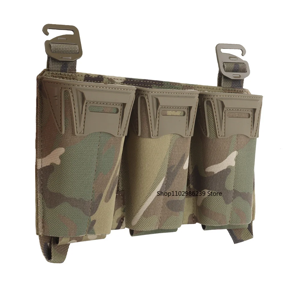 Bolsa Triple Mag – Porta revistas MOLLE para 5,56 / 7,62x39 / PCC Accesorio de placa frontal con hebilla en G para mordazas Glock extendidas de 9 mm - imagen 2
