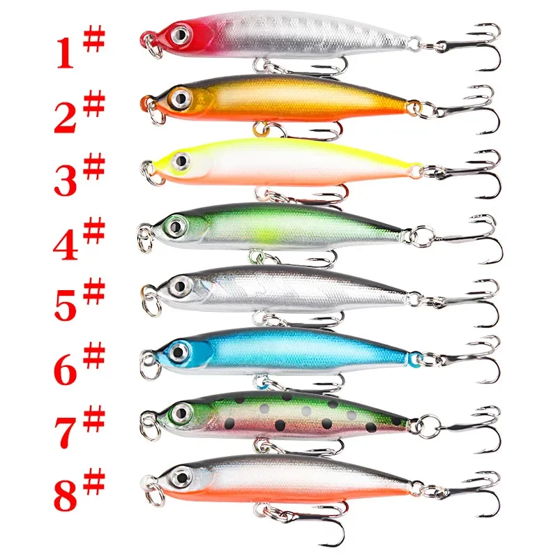 1PC Micro señuelo tipo lápiz 5cm-3g cebo de pesca hundido silencioso duro Wobbler Trolling Leurre sin labios Duro Cebos Fisching Isca - imagen 3