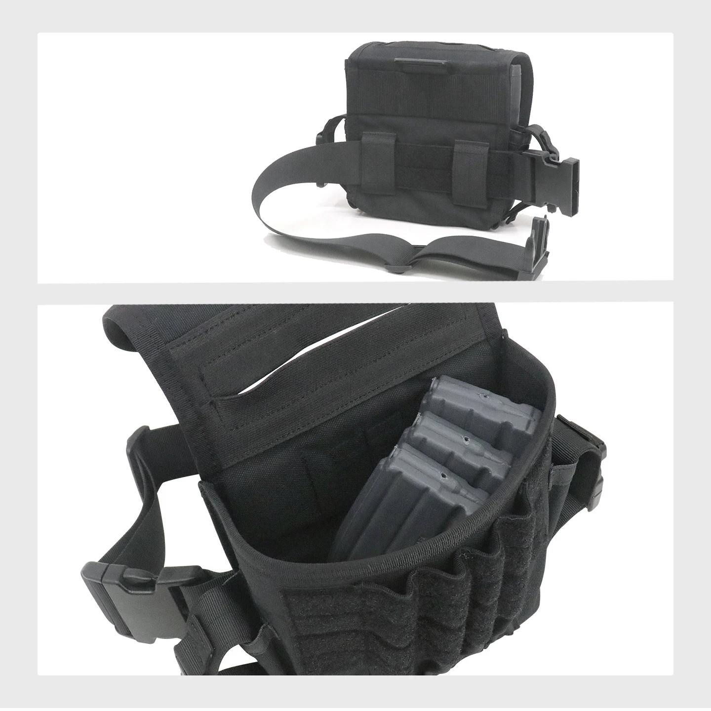 Bolsa táctica de pierna MOLLE con desenganche rápido exterior - imagen 3