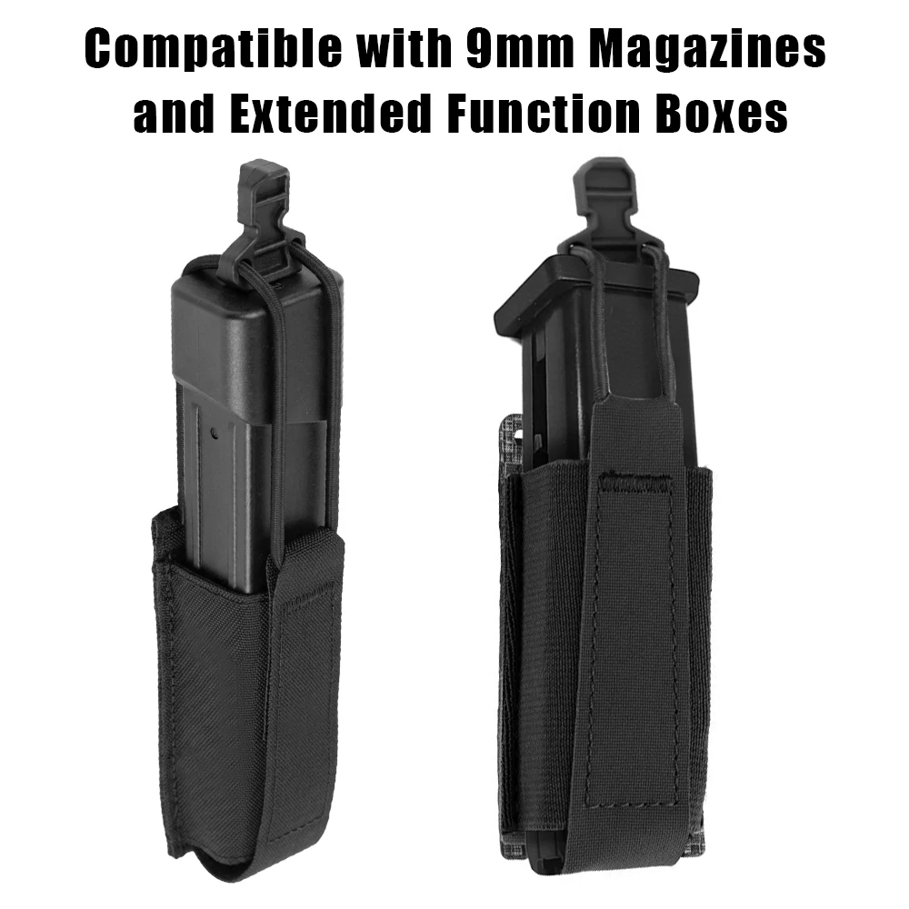 Funda portacargador MOLLE para 9mm con bolsillo de linterna - imagen 2