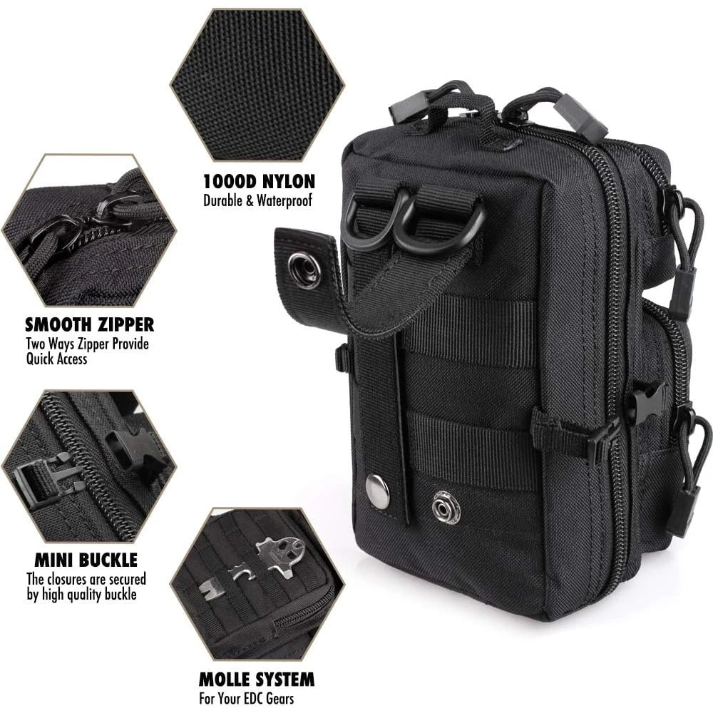 Bolsa táctica MOLLE EDC de cintura con bolsillo para teléfono - imagen 5