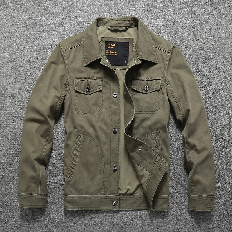 Chaqueta de camuflaje de algodón para hombre, abrigo militar táctico con múltiples bolsillos, Color vuelto, informal, holgado, estilo Safari, otoño - imagen 4