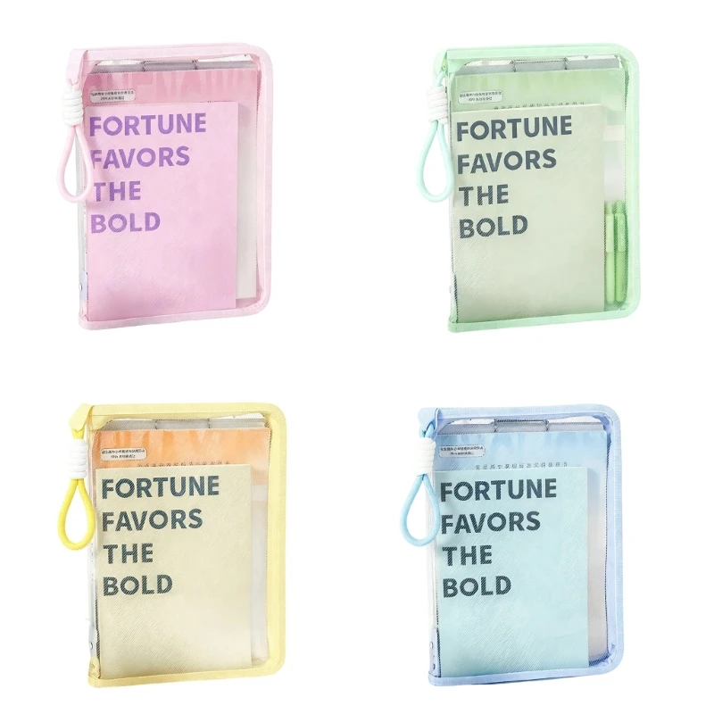 Estuche organizador documentos tapa dura plástico transparente con portapapeles y bolsa archivo impermeable con - imagen 2