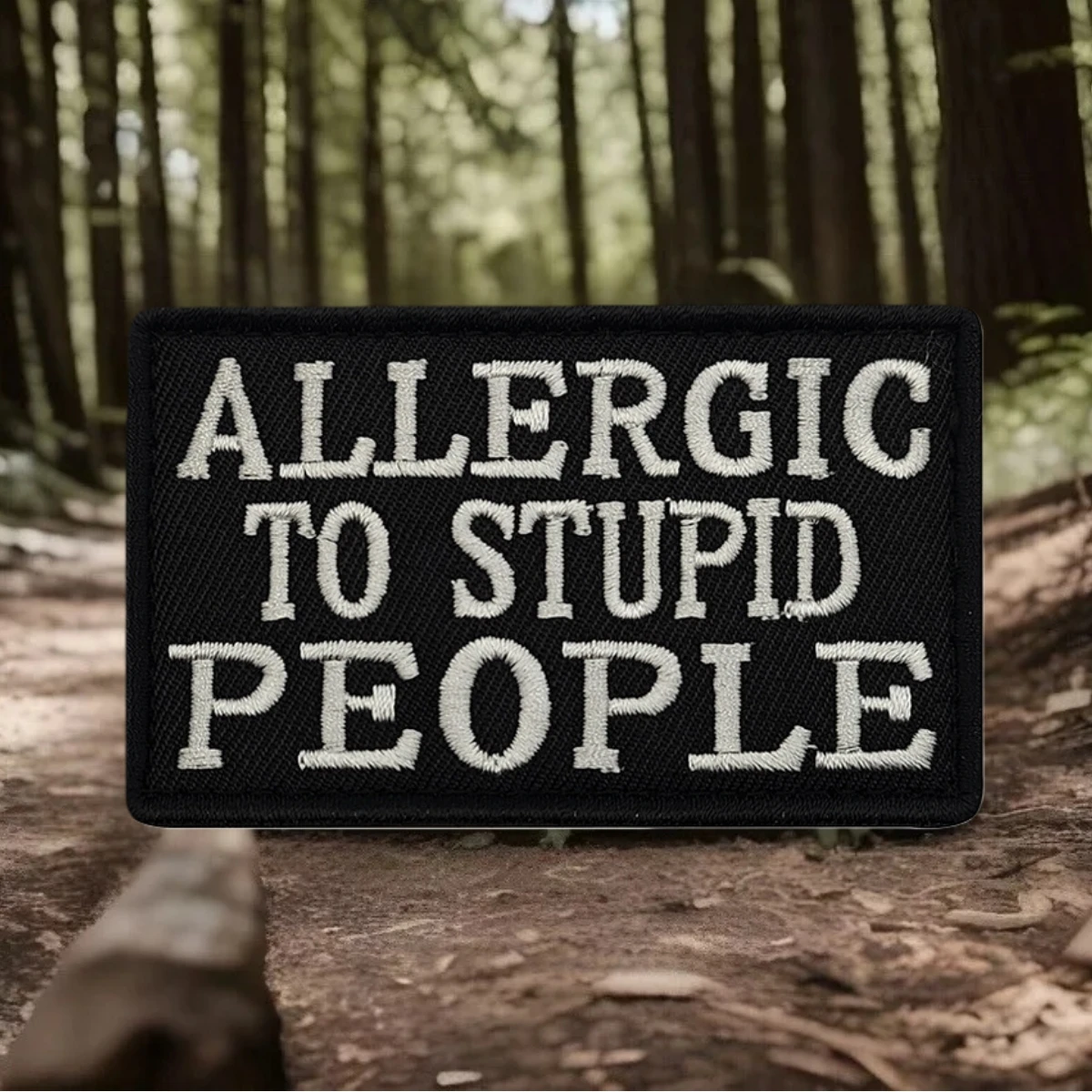 Parche para personas alérgicas y estúpidas, insignia de moral táctica, pegatina para mochila del ejército militar, parches bordados con gancho para ropa - imagen 4