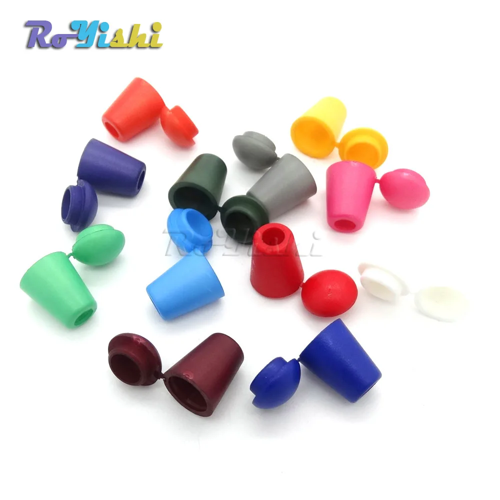 1000 unids/pack extremos de cordón coloridos tapón de campana con cerradura de tapa Clip de palanca de plástico para bolsa de ropa Paracord calzado deportivo - imagen 4