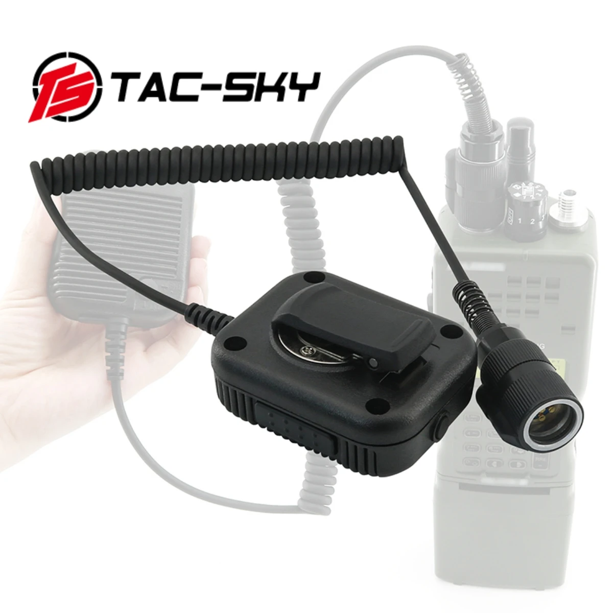 TS TAC-SKY adaptador táctico PTT de 6 pines micrófono de altavoz de mano para AN/PRC 148 152 163 funda simulada modelos de Walkie Talkie - imagen 3