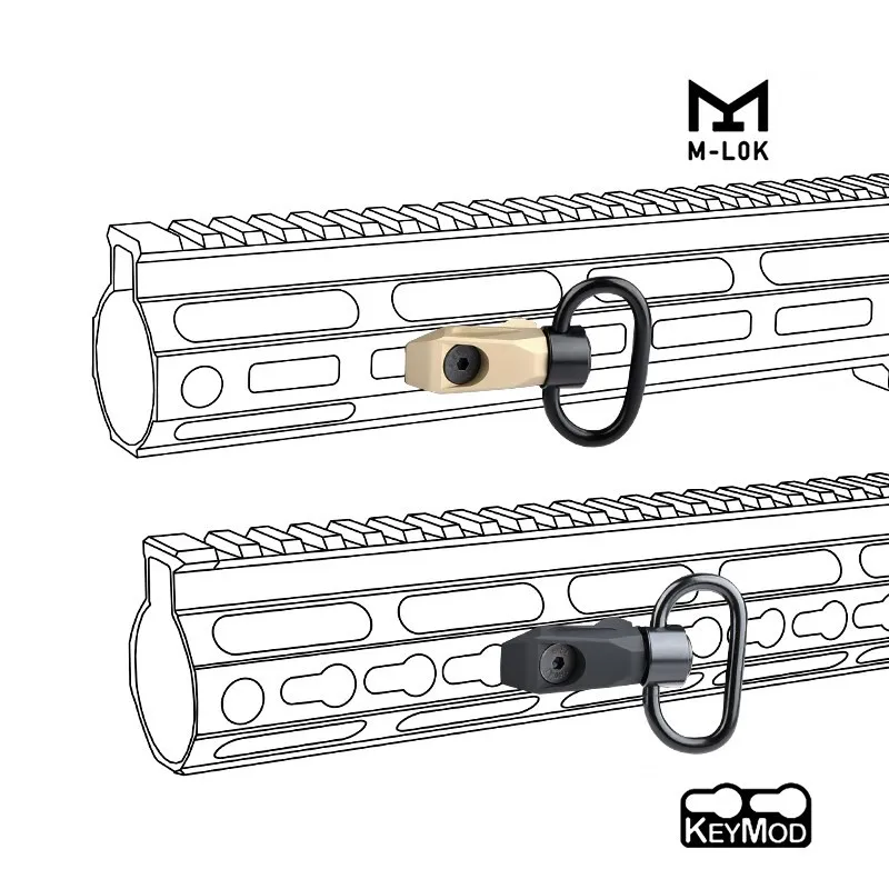 WADSN, Metal táctico rápido, SI QD, eslinga, hebilla giratoria, montaje en Base Vertical, 20mm, Mlok, llavero, botones de presión de acero metálico - imagen 5