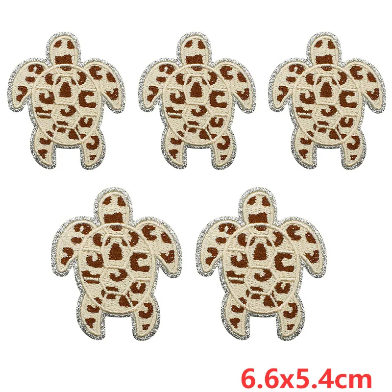 10 unids/lote de parches bordados con estampado de leopardo y lentejuelas de dibujos animados, parches termoadhesivos para ropa, insignias para ropa - imagen 4