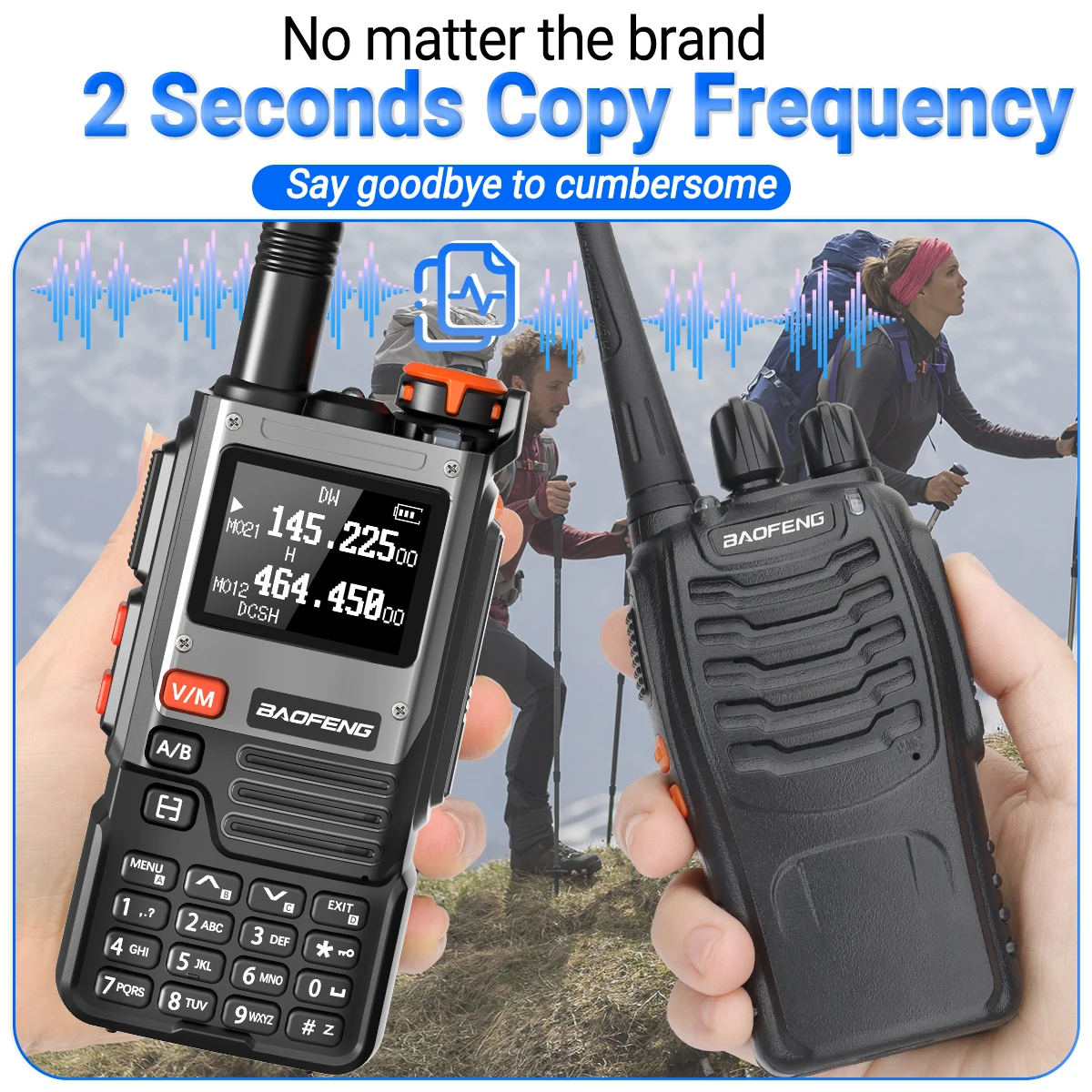 1/2 Uds Baofeng UV-K61 Walkie Talkie multibanda frecuencia de copia inalámbrica 999CH tipo C AM DTMF NOAA UV-5R UV 5RH K6 K5(8) Radioaficionado - imagen 4