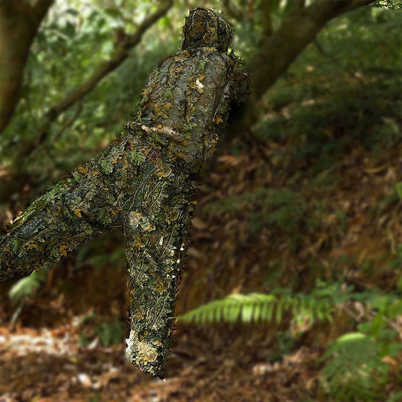 Traje Ghillie camuflaje 3D hojas – Caza y observación fauna - imagen 5