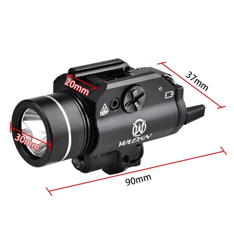 WADSN-linterna LED para rifle serie X400 XC2, luz de caza, flash para arma G17 18C 19 Airsoft, adecuada para pista de 20mm, Surefir-X300 - imagen 5