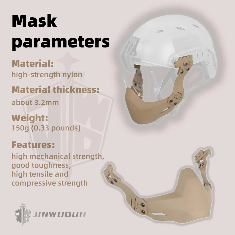 Conjunto de casco táctico, casco antidisturbios, auriculares con reducción de ruido, media protección facial, máscara protectora, gafas antiniebla, luz de señal para casco - imagen 3