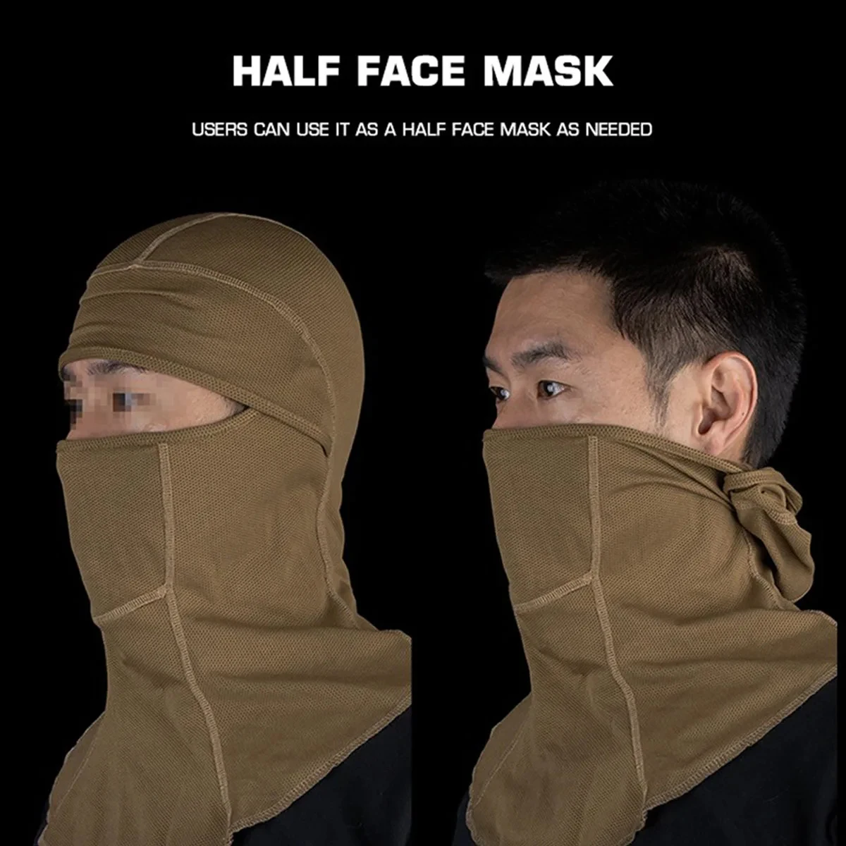 Pasamontañas transpirable, máscara facial ajustable a prueba de viento, capucha de protección UV, gorros suaves, forro para casco para caza de Paintball Airsoft - imagen 2