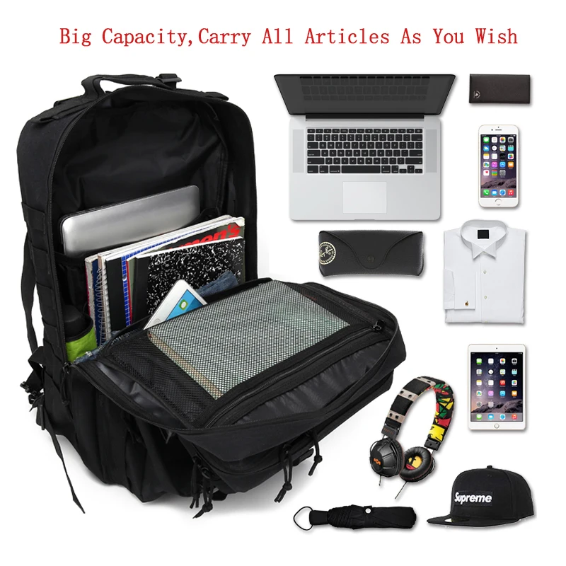 Mochila de senderismo táctica militar del ejército, bolsa de camuflaje para deportes al aire libre, senderismo, Camping - imagen 3