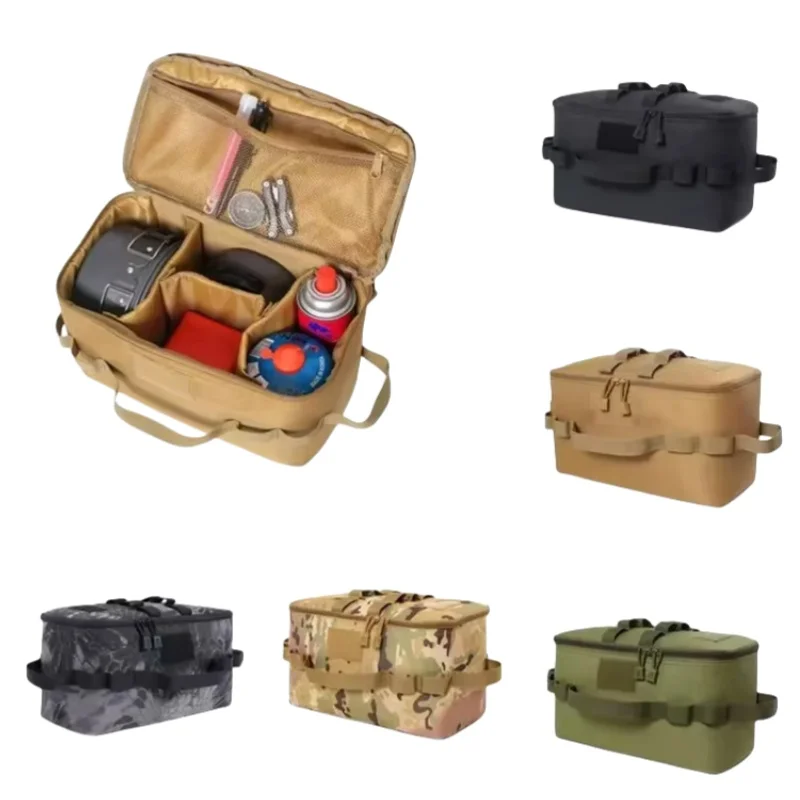 Bolsa de almacenamiento para acampar al aire libre, organizador de utensilios de cocina, vajilla portátil, bolso para acampar y picnic, senderismo, viajes - imagen 4