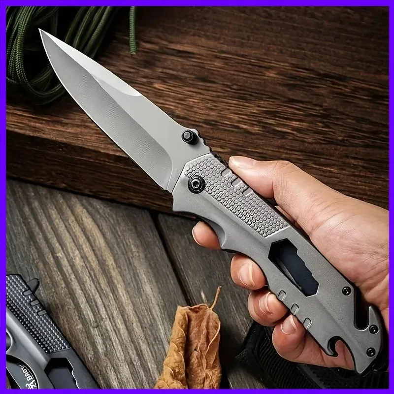 Cuchillo plegable EDC de acero inoxidable para exterior y camping - imagen 2
