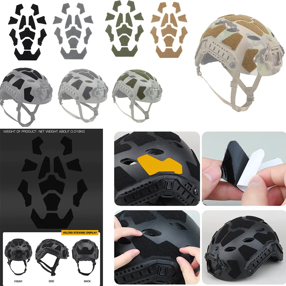 Nuevo 11 unids/set casco rápido al aire libre DIY pegatina mágica accesorios de casco de corte alto cubierta de casco de cinta modificada