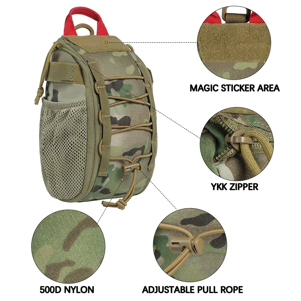 Bolsa de primeros auxilios, Kit de supervivencia, táctica, desmontaje rápido, bolsa IFAK, bolsa de caza para acampar, equipo de riñonera - imagen 3