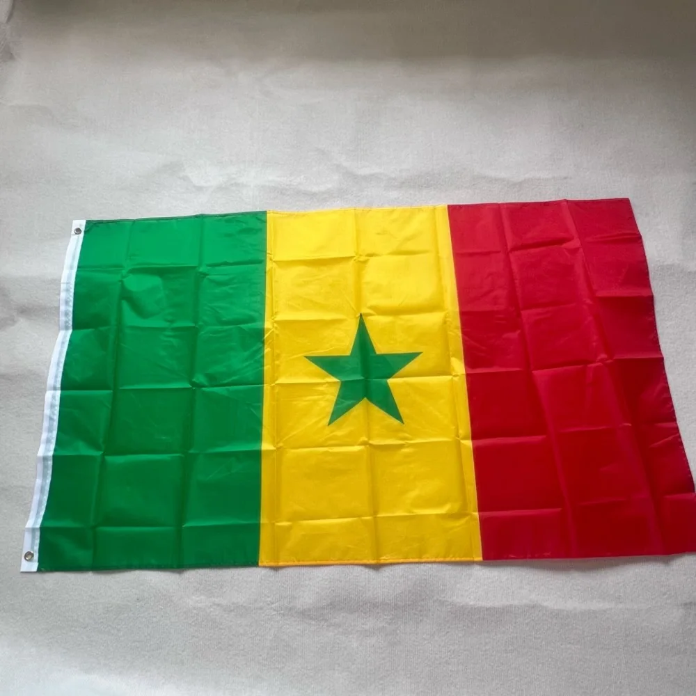 Bandera YIXIN FIagSenegal 90x150cm 3x5 pies BANDERA de fútbol súper poli Banderas colgantes de poliéster para interiores y exteriores - imagen 2