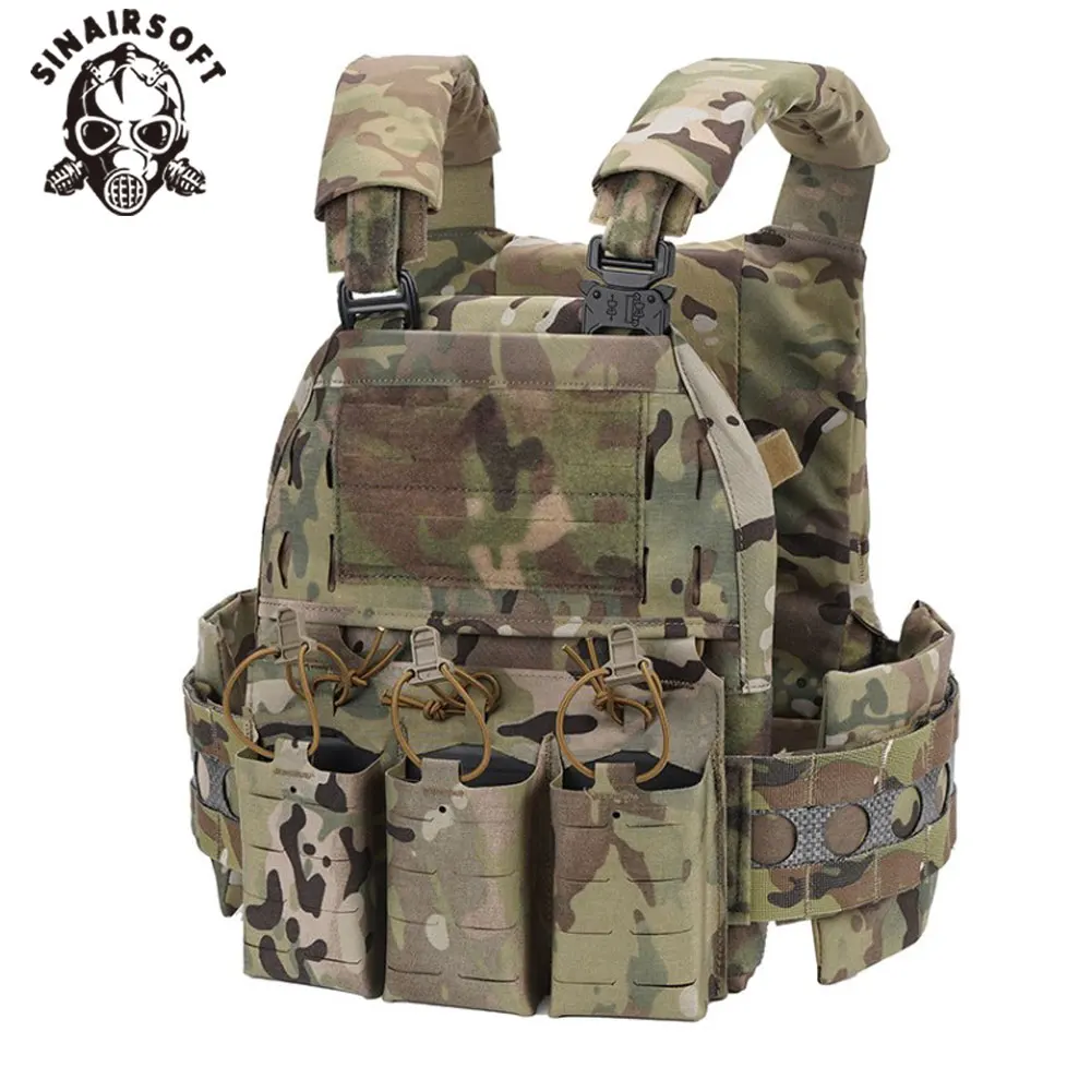 SINAIRSOFT táctico FCPC V5 portador de placa estilo Ferro chaleco de liberación rápida Triple 556 bolsa de revista MOLLE caza Airsoft Gear - imagen 3