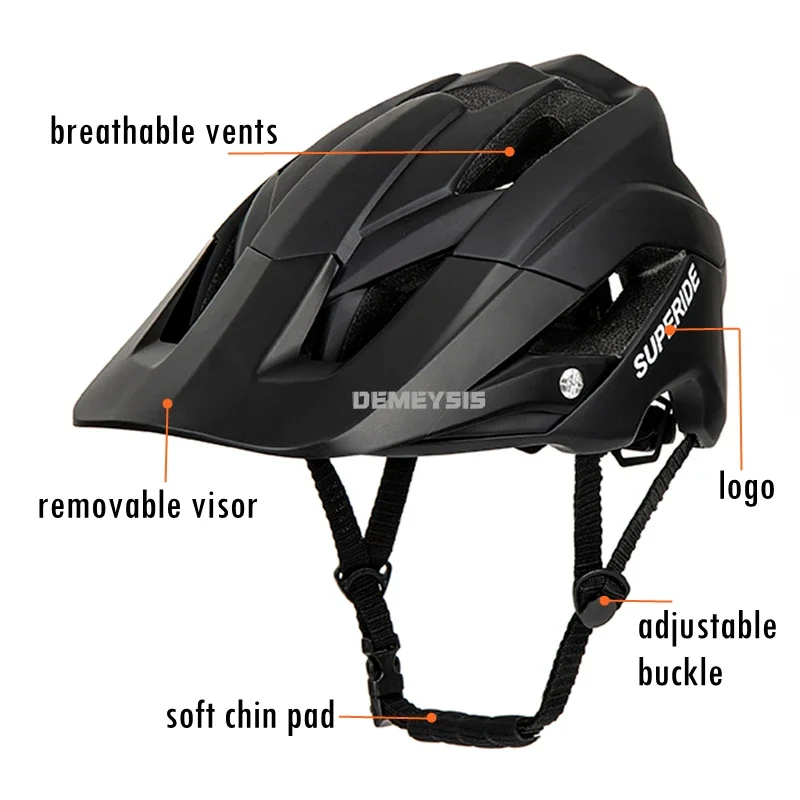 Casco de bicicleta moldeado integralmente para hombres y mujeres DH, cascos protectores para montar en bicicleta de montaña y carretera, casco de seguridad ultraligero para ciclismo - imagen 4