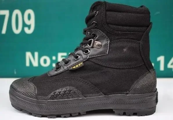 Botas tácticas de camuflaje para hombre, botines de goma de lona con cordones, buena calidad, talla 38-44, novedad - imagen 5