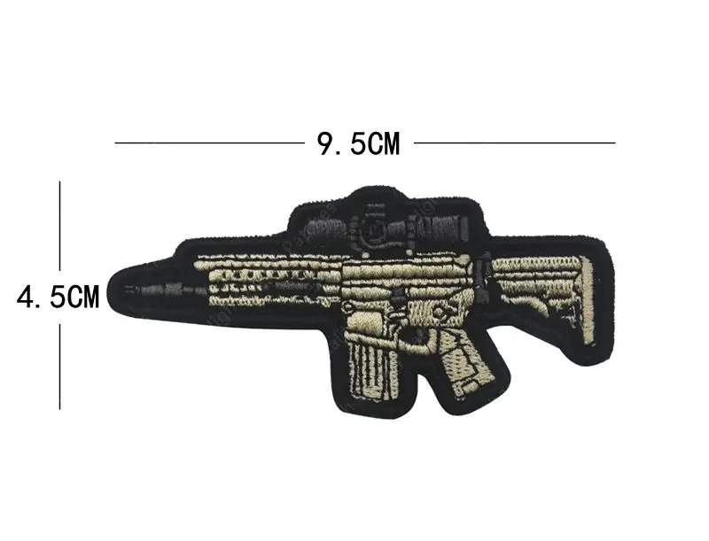 Q versión de la pistola Submachine Gun Sniper Gun patrón bordado banda para el brazo pegatina mágica mochila pegatina insignia bordada - imagen 5