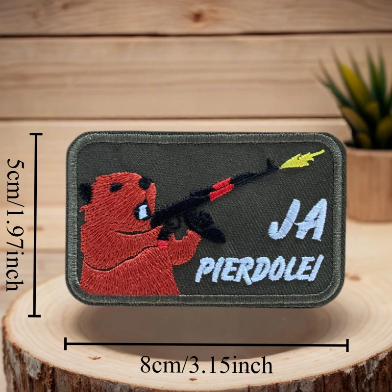 Parche bordado de oso de batalla, insignia de moral táctica con gancho y bucle, mochila, sombreros, pegatina decorativa, parches para brazalete para ropa - imagen 3