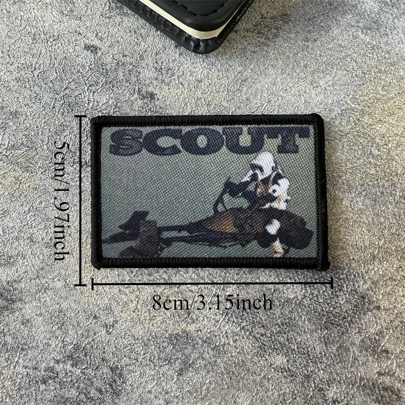 Parche táctico de motociclista Scout Trooper Morale, insignia militar, brazalete con gancho y bucle, mochila para exteriores, accesorios para sombrero, pegatinas - imagen 3
