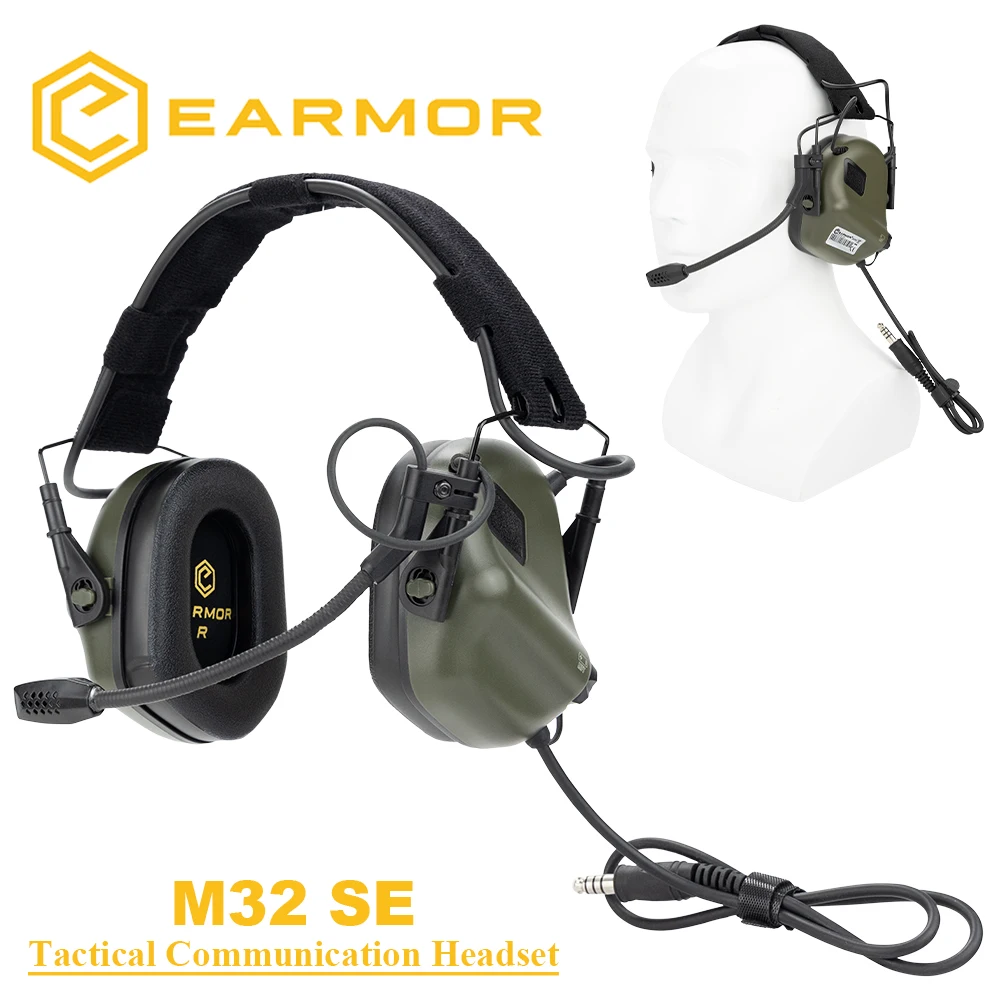 OPSMEN Earmor Airsoftsports táctico M32 SE auriculares con cancelación de ruido comunicación de aviación Softair auriculares de tiro