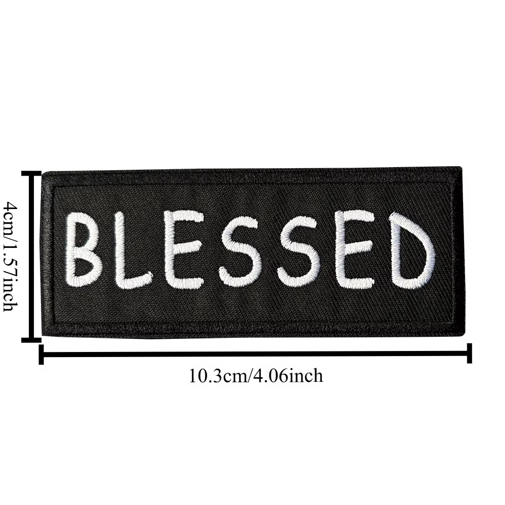 Parche táctico bordado BLESSED meme con velcro para mochila - imagen 2