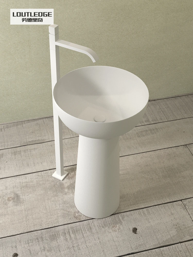 Color personalizado, color rosa y azul, balcón exterior, Hotel B & B, lavabo de columna integrado para lavarse las manos de pie - imagen 3