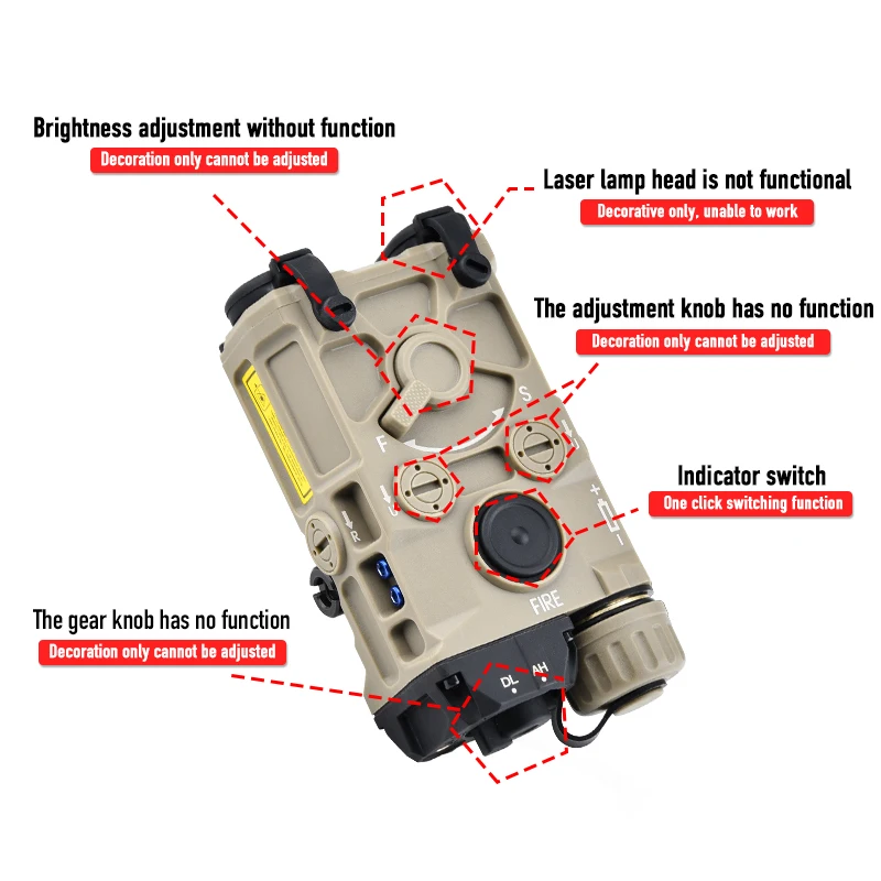 WADSN-Luz LED táctica OGL, luz blanca para caza y explorador, apta para arma Picatinny Rade Airsoft, accesorio de plástico de nailon, 20mm - imagen 5