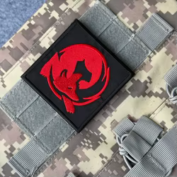 Parches de gancho y bucle impresos bordados de zorro para ropa insignia de moral táctica brazalete militar mochila apliques pegatina