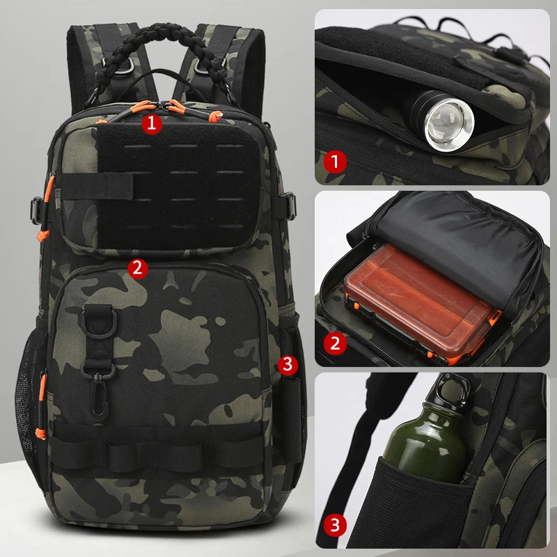 Bolsa táctica para el pecho, caña de pescar, bolsa para señuelos Molle, caza al aire libre, Camping, senderismo, bolsa grande para deportes, senderismo, almacenamiento, paquete divertido - imagen 4