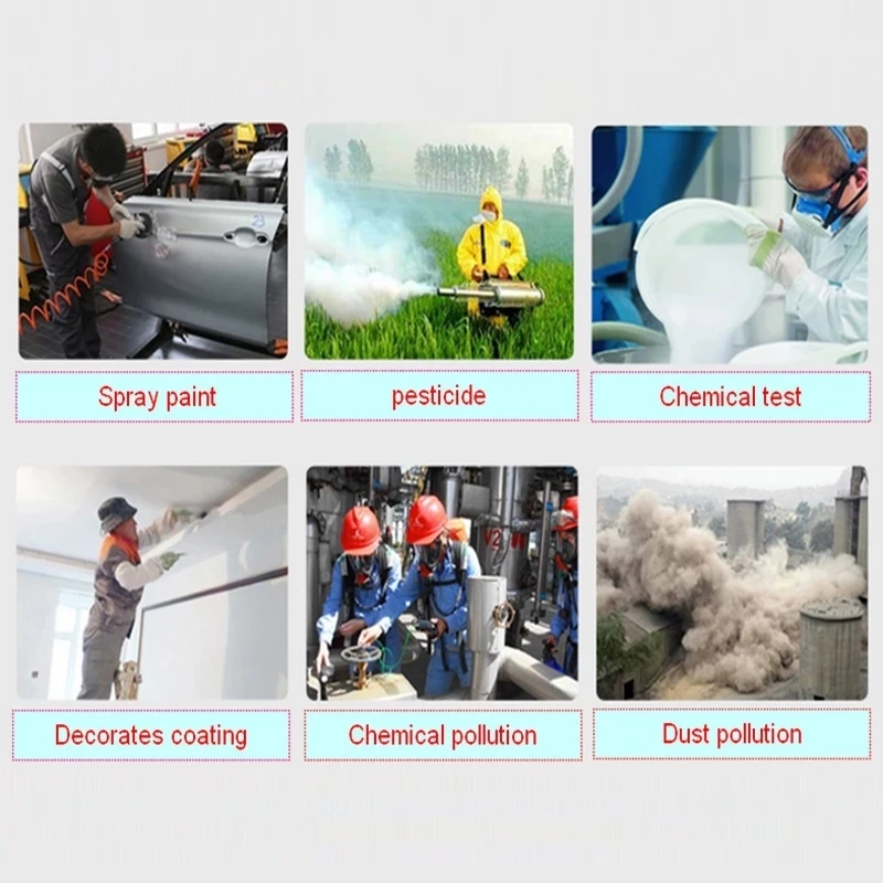 Máscara de Gas de silicona de alta calidad, respirador de polvo ácido 6800 para pintura en aerosol, aplicación de insecticida, laboratorio y pintura de coches - imagen 5