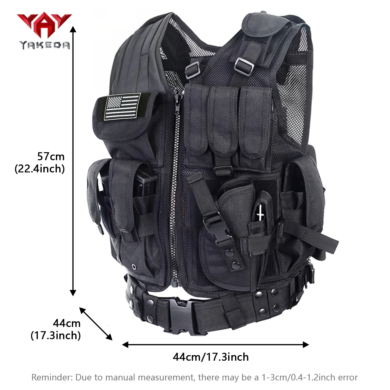 El material resistente al desgarro del chaleco de malla transpirable de poliéster cifrado YAKEDA 600D es tres veces más fuerte que los materiales generales - imagen 4