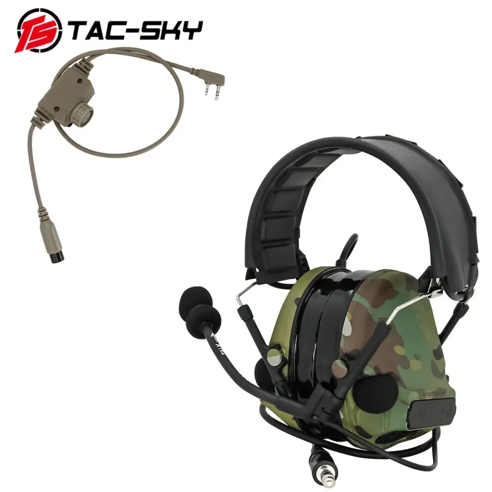 Auriculares tácticos TS TAC-SKY COMATC III con enchufe RAC kenwood, PTT, con cancelación de ruido, MC - imagen 3