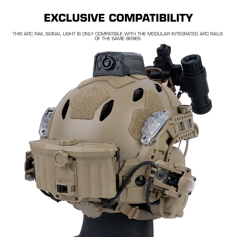 Luz de señal de riel de arco Modular táctica, lámpara Ir/blanca para exteriores, caza, Camping, supervivencia, seguridad, casco Airsoft, luz estroboscópica - imagen 5