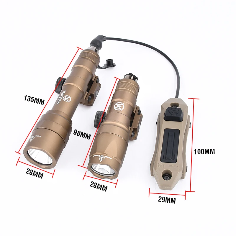 Linterna táctica de Metal M300 M600 M300A M600U, luz de exploración LED blanca para caza, interruptor de presión remoto para riel de 20mm - imagen 4