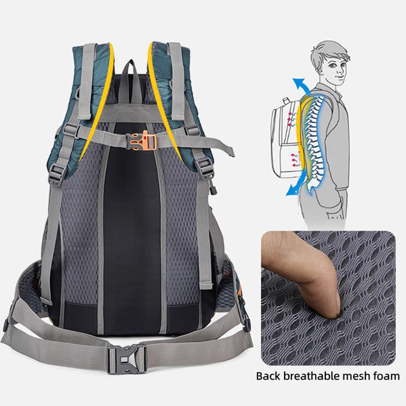 Mochila de escalada para acampar al aire libre, senderismo, ciclismo, mochila con zapatos, bolsa de lona de viaje deportiva, bolsas grandes de almacenamiento de equipaje - imagen 5