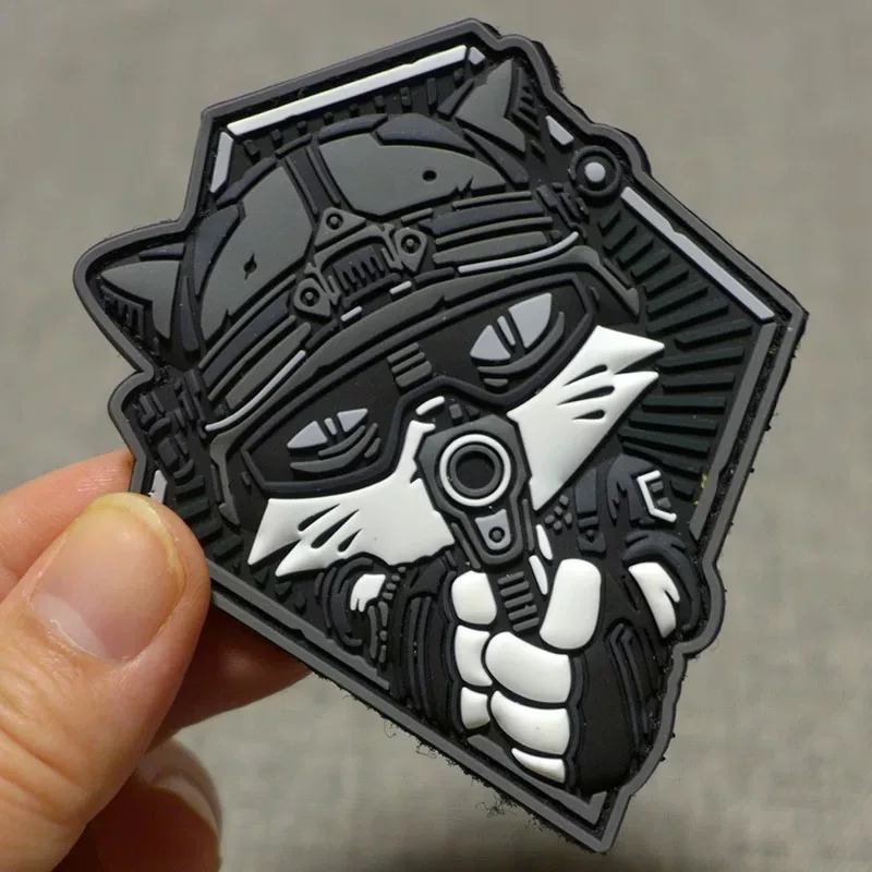 PATCHLAB-insignia de moral de las fuerzas especiales de gato táctico, emblema de parche de gancho y bucle de PVC, brazalete del ejército militar, mochila, pegatinas para casco - imagen 3