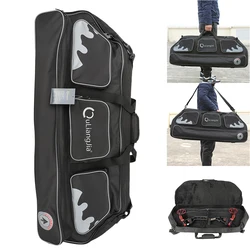 Funda para arco de eje a eje de 37 ", bolsa para arco compuesto Oxford de poliéster negro, sistema de transporte doble, hombro/mano, tiro con arco Interior de lana suave