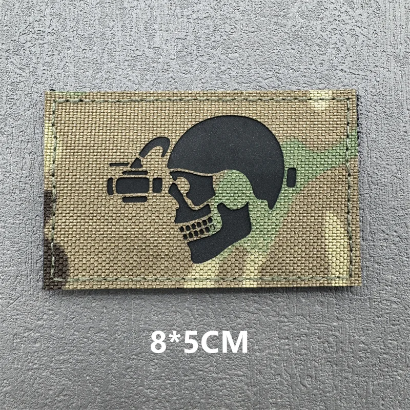 Parches Multicam IR, parches tácticos morales de corte láser en mochila, chaleco, ropa, insignias para exteriores, insignias reflectantes con gancho y bucle - imagen 5