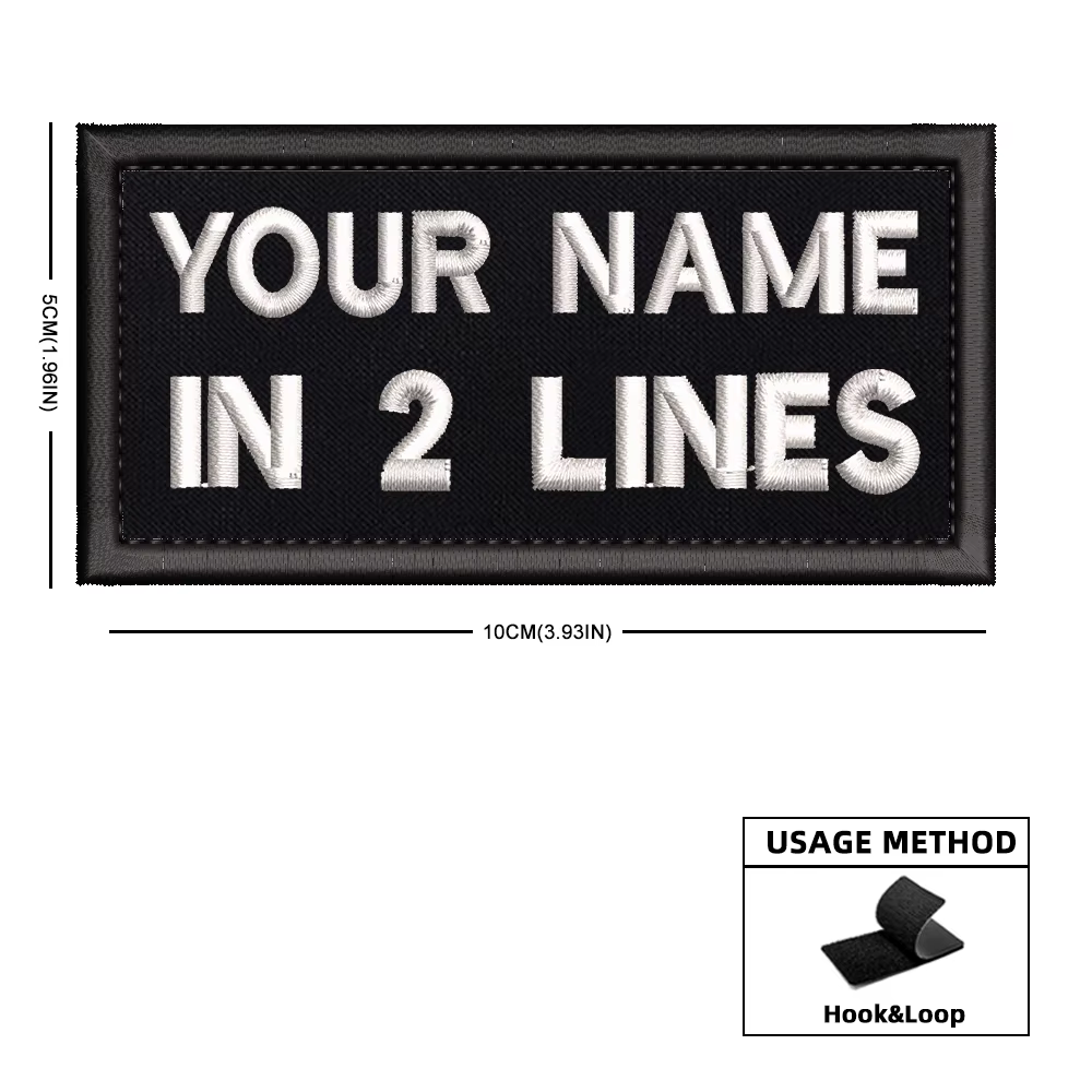 Parche militar rectangular bordado personalizado nombre, planchar - imagen 5