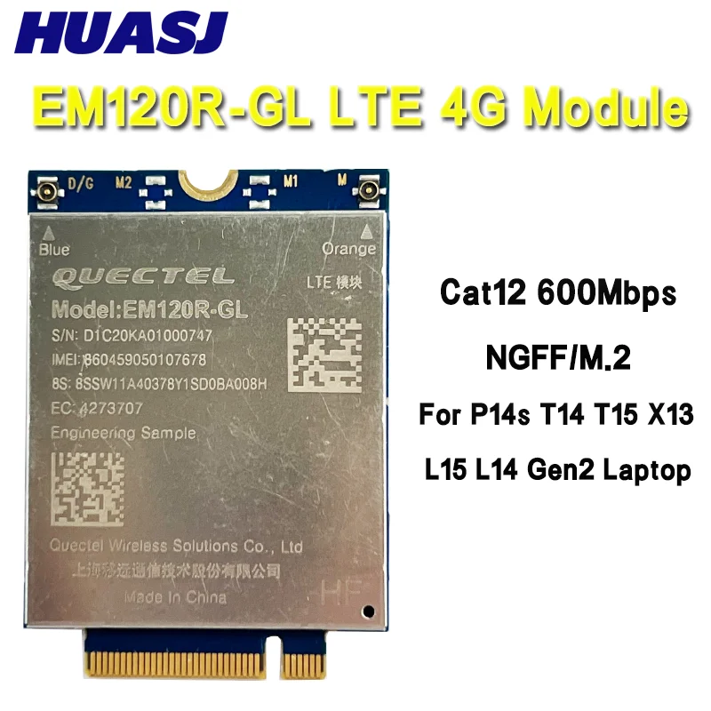 EM120R-GL LTE-A Cat12 4G M.2 módulo tarjeta WWAN para P14s T14 T15 X13 L15 L14 Gen2 adaptador WAN para ordenador portátil